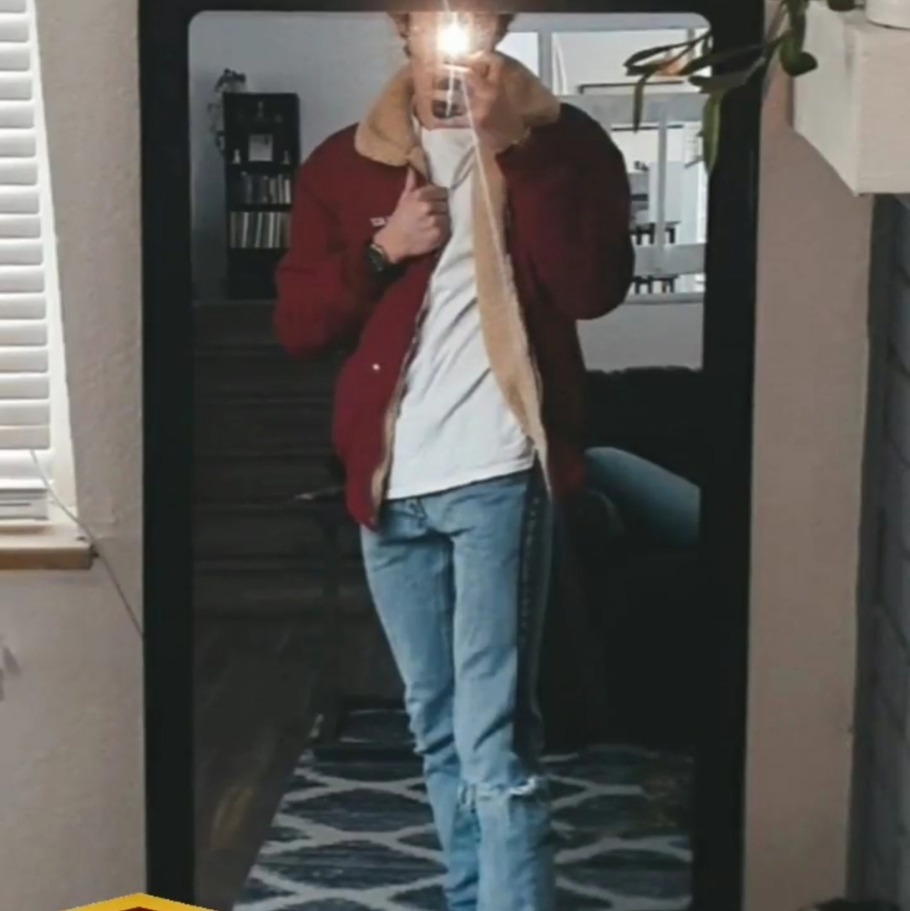 Palace reversible red wine fleece